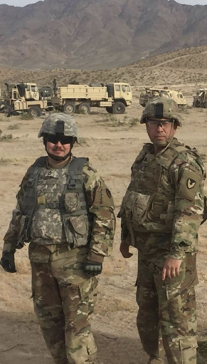 COL Anthony Walters (right) and MSG Phillip Schafer at the National Training Center