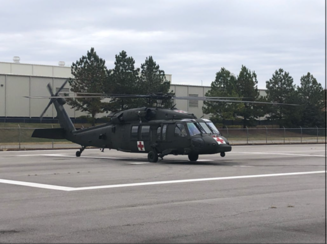 Black Hawk parked on flightline
