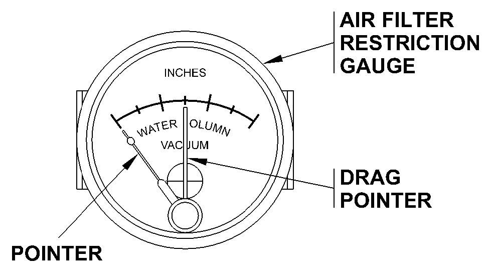 Air filter restriction gauge