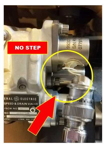 Picture of helicopter engine no-step zone