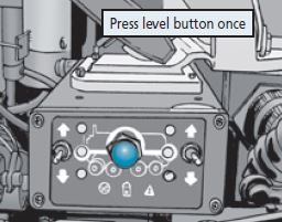 Graphic showing where the level button is located.